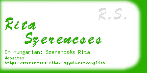 rita szerencses business card
